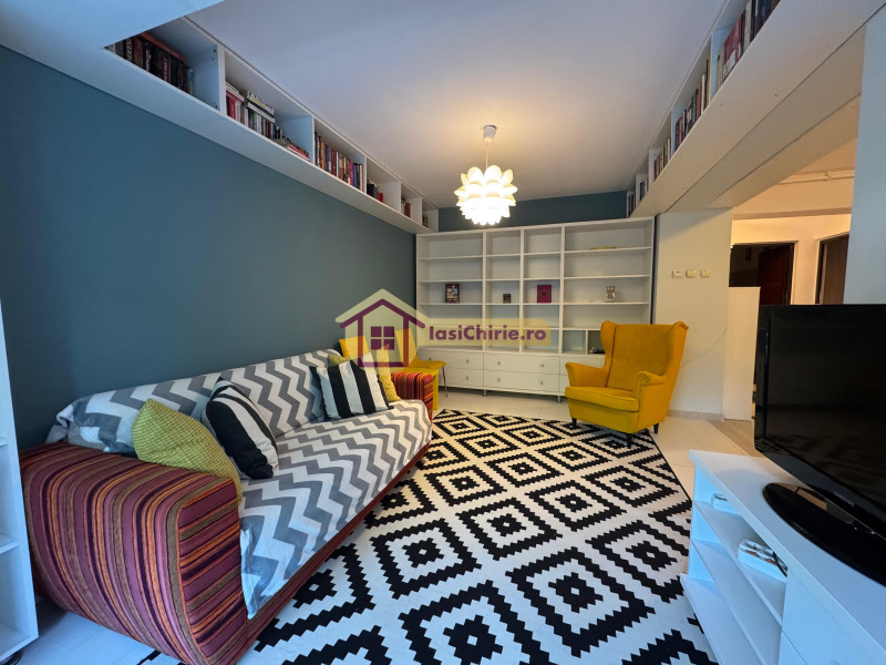 Apartament de inchiriat cu 3 camere in Iasi, de tip semidecomandat, suprafata de 62 mp, zona Tatarasi