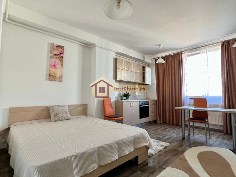 Apartament de inchiriat cu o camera in Iasi, de tip Open space, suprafata de 30 mp, zona Tatarasi